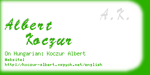 albert koczur business card